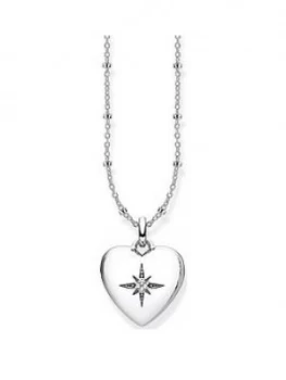 Image of Thomas Sabo Sterling Silver & Cubic Zirconia Heart Pendant Necklace, Silver, Women