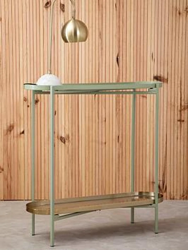 Image of SO'HOME Pastel Metal Two-Tier Console Table Sage ONE SIZE