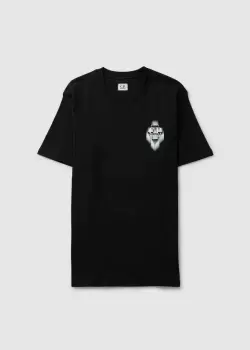 Image of C.P. Company Mens 30/1 Jersey Small Logo T-Shirt In Black