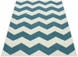 Image of Chevron Rug - 160x230cm - Teal.