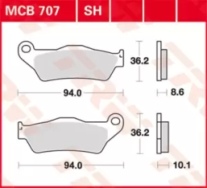 Image of TRW Lucas Brake pad MCB707