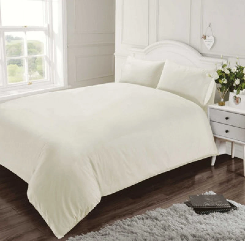 Image of Rapport Home 400 Thread Count Cotton Quilt Cover in Cream Size: Single Cream Unisex Single