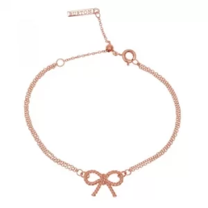 Image of Ladies Olivia Burton Rose Gold Plated Vintage Bow Chain Bracelet