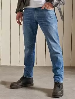 Image of Superdry Tailored Straight Jeans - Blue Size 34, Inside Leg R=32", Men