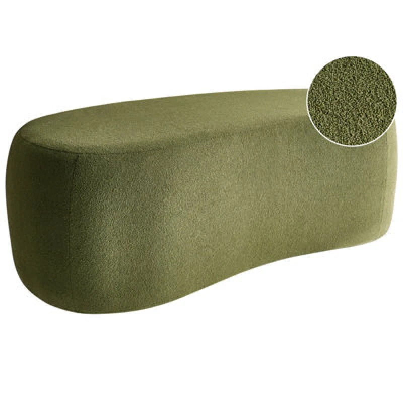 Image of Beliani Pouffe Bayard Boucle Green