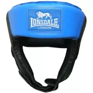 Image of Adult Open Face Headguard Size Medium (Black/Blue)