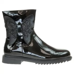 Image of Lelli Kelly Girls Eneva Butterfly Ankle Boot - Black Patent