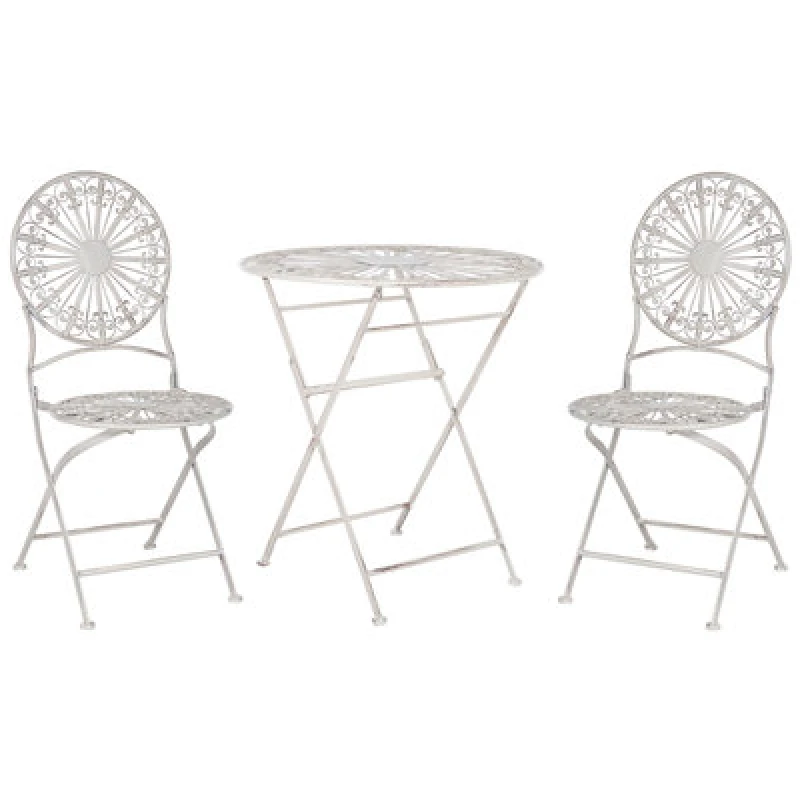 Image of Beliani Bistro Set Folding Scafa Metal White