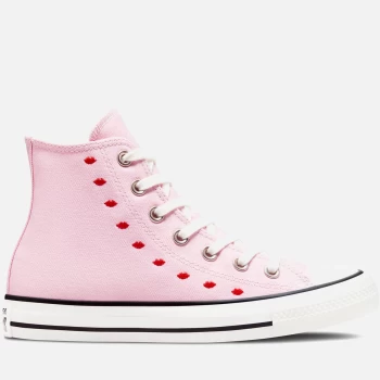 Image of Converse Womens Chuck Taylor All Star Crafted With Love Hi-Top Trainers - Cherry Blossom/White - UK 8