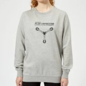 Image of Back To The Future Powered By Flux Capacitor Womens Sweatshirt - Grey - M