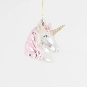 Image of Sass & Belle Pink Shimmer Unicorn Head Shaped Bauble