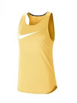 Image of Nike Running Swoosh Tank Top - Topaz Gold
