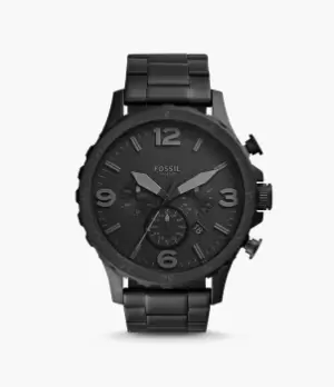 Image of Fossil Men Nate Chronograph Black Stainless Steel Watch