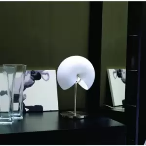 Image of Diyas - Fosil Table Lamp 2 Bulbs G9, satin nickel/frosted white glass