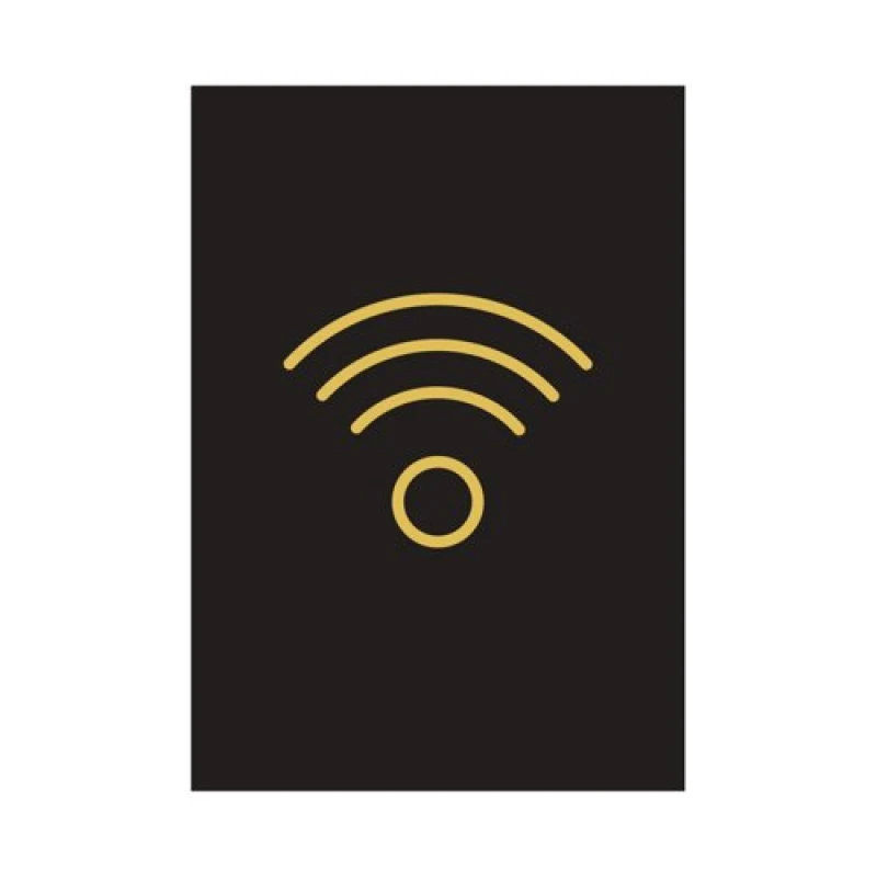 Image of Wireless Sign Rigid Plastic 105x150mm Black/Gold Y6698721