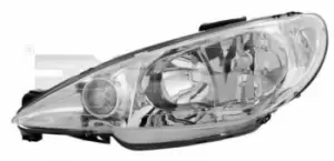 Image of TYC Headlights Left 20-6156-05-2 Headlamp,Headlight PEUGEOT,206 Schragheck (2A/C),206 CC (2D),206 SW (2E/K),206 Stufenheck,206 Kastenwagen