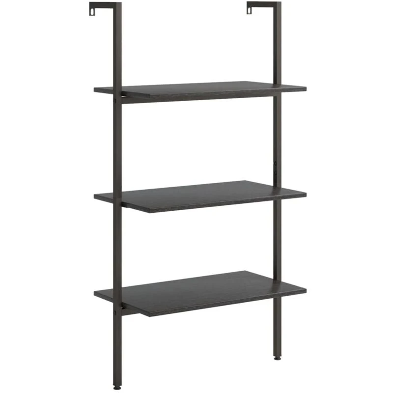 Image of VIDAXL 3-Tier Leaning Shelf Black 64x35x120.5cm Vidaxl 8720286563359