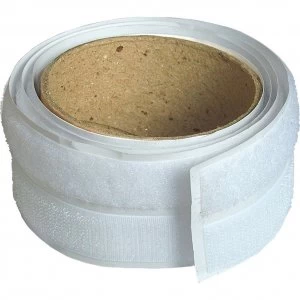 Image of Faithfull Hook and Loop Self Adhesive Tape White 20mm 1m