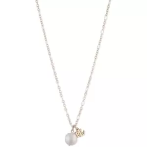 Image of Lauren by Ralph Lauren Lauren Ralph Lauren Gold Pearl LRL Logo Necklace - Gold