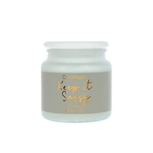 Image of Large Frosted Wax Filled Jar Keep It Sassy' - White Flowers Scent