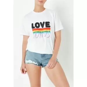 Image of Missguided Love Wins Graphic T Shirt - White