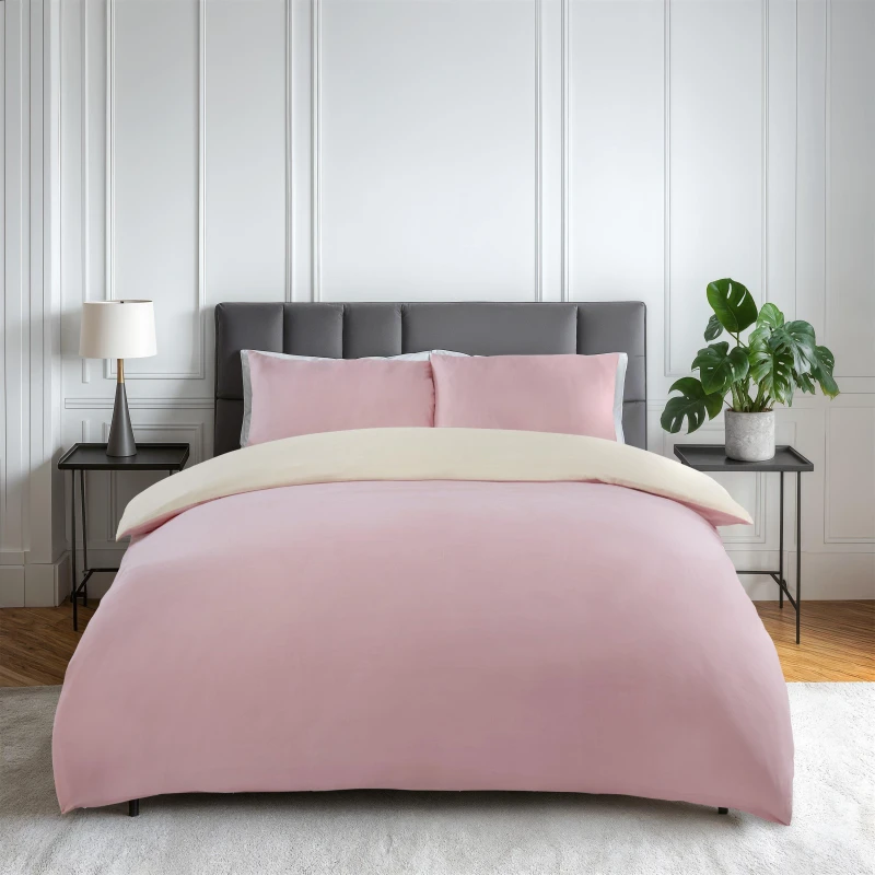 Image of Emma Barclay Duvet Set Reversible Non Iron Soft Touch Lyla Cream/Blush Pin unisex Double