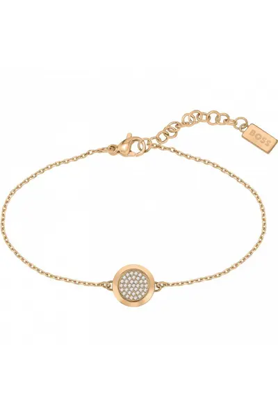 Image of Boss Jewellery Medallion Stainless Steel Bracelet - 1580384 Rose
