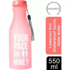 Image of Aquarius Sports Unbreakable Outdoor Fill And Go Water Bottle - 550ml Pink