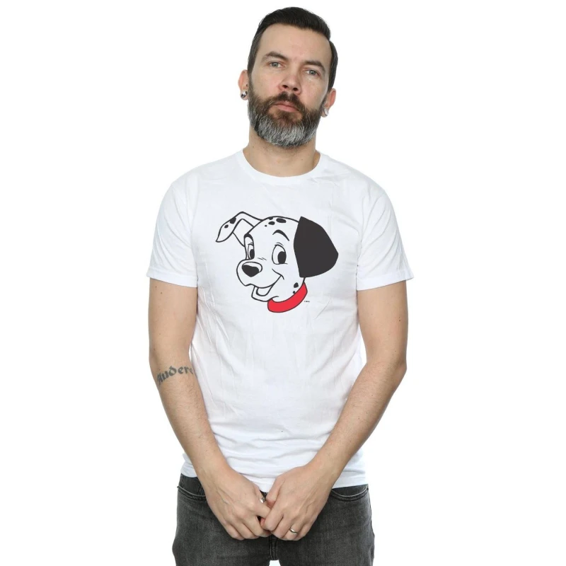 Image of Disney Men 101 Dalmatians Dalmatian Head T-Shirt in White Size: Small White S Male 5059114268535
