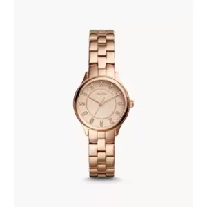 Image of Fossil Womens Modern Sophisticate Three-Hand Rose Gold-Tone Stainless Steel Watch - Rose Gold