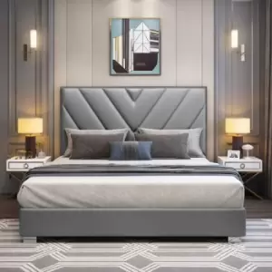Image of Deana Bed Single Plush Velvet Grey
