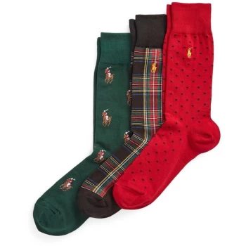 Image of Polo Ralph Lauren Tartan Socks Gift Box - Red/Blck/Grn