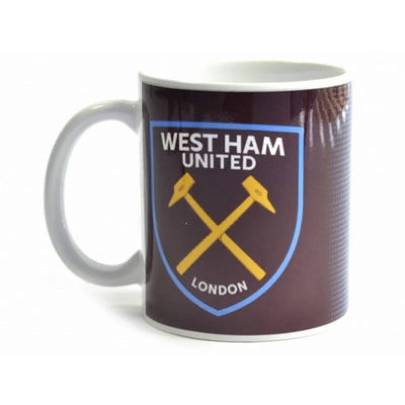 Image of West Ham United FC West Ham United FC Halftone 0.3kg Boxed Mug in Red Red One Size Unisex 5059000239892