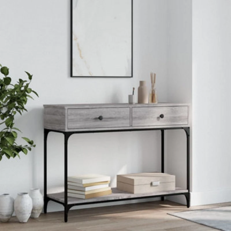 Image of Vidaxl Console Table Grey Sonoma 100X34.5X75cm Engineered Wood, Grey 833396