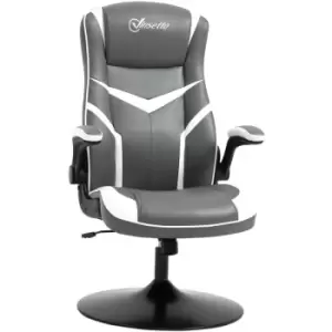 Image of Racing Video Game Chair pvc Leather Computer Gaming Chair Grey - Grey - Vinsetto