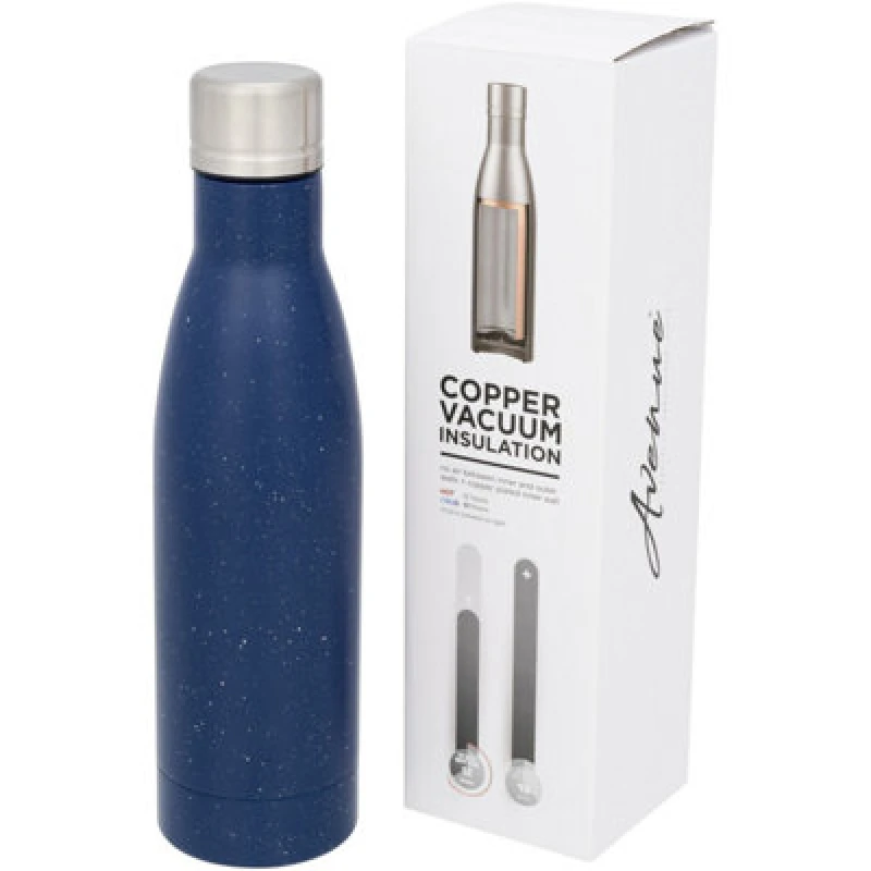 Image of Avenue Avenue Vasa Speckled Copper Vacuum Insulated Bottle in Blue Blue One Size Unisex 5057819993806
