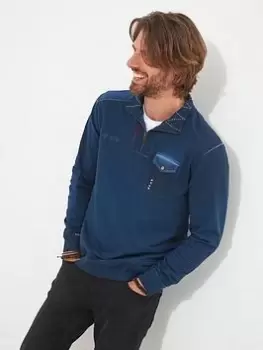 Image of Joe Browns Joe Browns Carefree Customised Funnel Neck Jumper - Navy, Size XL, Men
