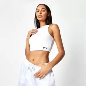 Image of Slazenger x Sophia & Cinzia One Shoulder Crop Top - White