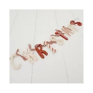 Image of Red and White Christmas Wooden Garland