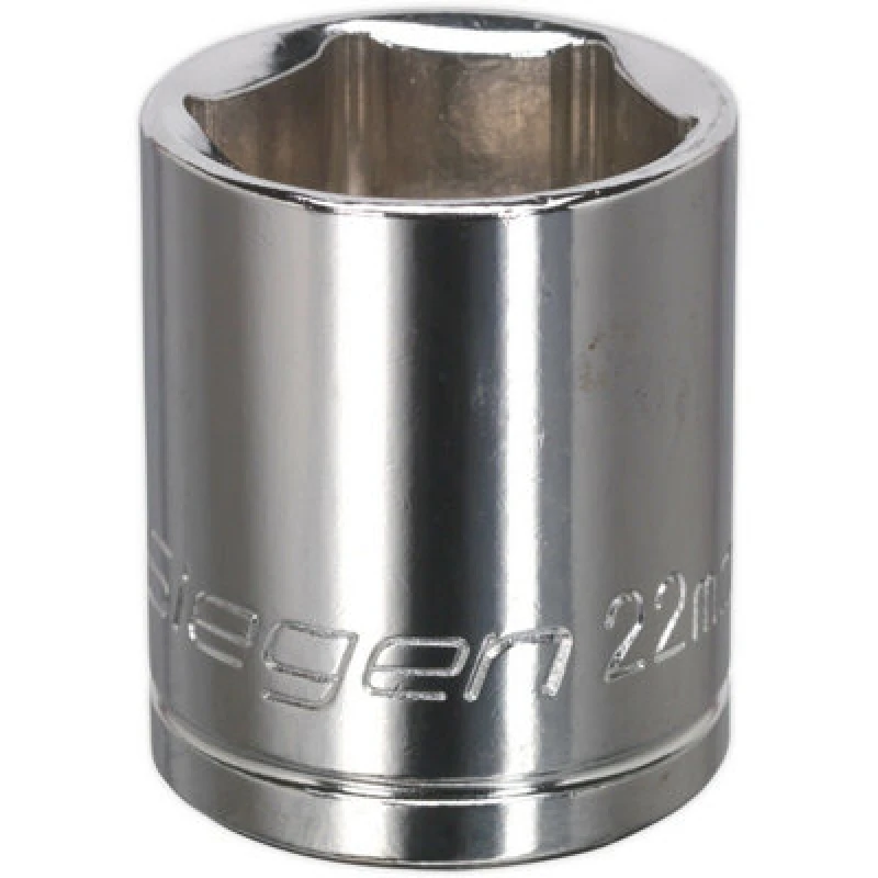 Image of Loops 22mm Chrome Plated Drive Socket - 1/2" Square Drive - High Grade Carbon Steel Metallics