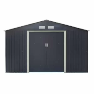 Image of Rowlinson Trentvale Metal Apex Shed 10ft x 8ft, Light Grey