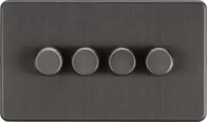 Image of Screwless 4G 2-way 10-200W (5-150W LED) trailing edge dimmer - Smoked Bronze 230V IP20