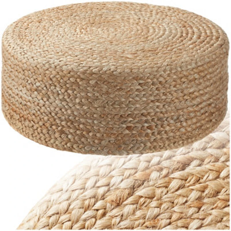 Image of Tectake 1 Footstool - Oval Shape, Boho Style, Natural Jute Fibres - Beige