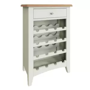 Image of Kettle Interiors 16 Bottle Two Tone Oak & White Wine Cabinet