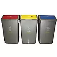 Image of SLINGSBY Waste Bin 3 x 60 L Black 69 x 33.5 x 40.8 cm