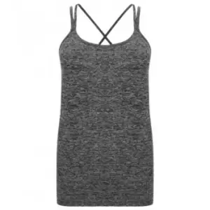 Image of Tombo Womens/Ladies Seamless Strappy Vest (XXS/XS) (Dark Grey Marl)