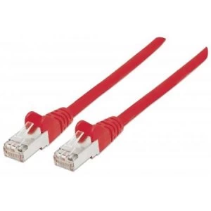 Image of Intellinet Network Patch Cable Cat6A 5m Red Copper S/FTP LSOH / LSZH PVC RJ45 Gold Plated Contacts Snagless Booted Polybag