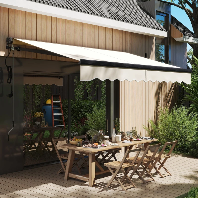 Image of Outsunny 3 X 2.5m Electric Retractable Awning W/ Aluminium Frame - Beige TJ Hughes 5063603804845