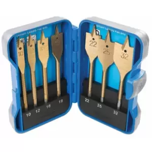 Image of Silverline Titanium-Coated Flat Bit Set 7pce - 10 - 32mm