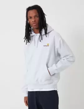 Image of Carhartt-WIP Hooded American Script Sweatshirt - Ash Heather Grey